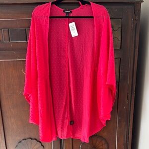 Torrid Pink Shrug Sweater Open Front Knit